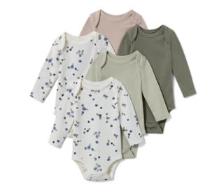 2x fehér alapon gyümölcsös nyomott minta, 1x mentazöld, 1x khaki, 1x bézs