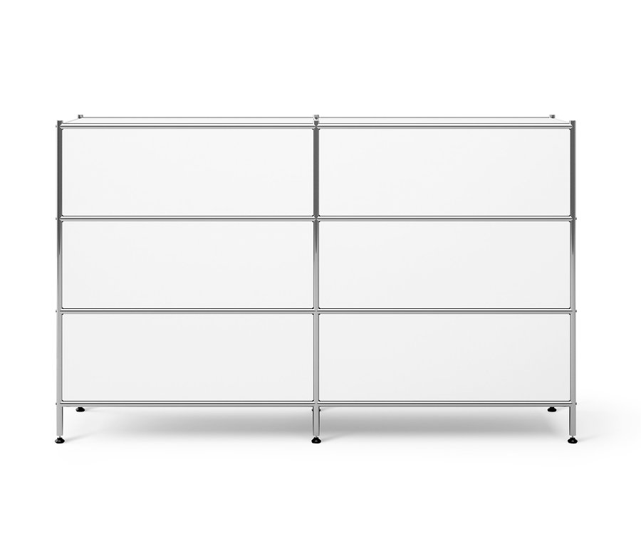 Fehér »CN3« fém komód 6 fiókkal.