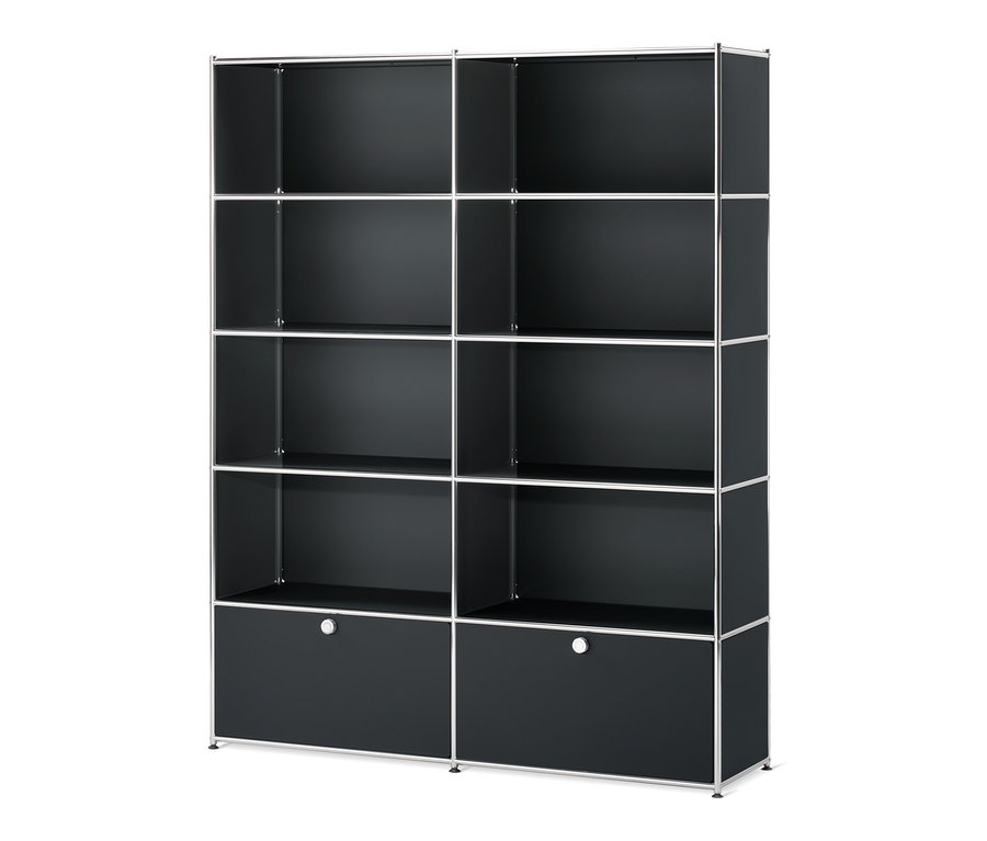 Fekete »CN3« polc 2 ajtóval.