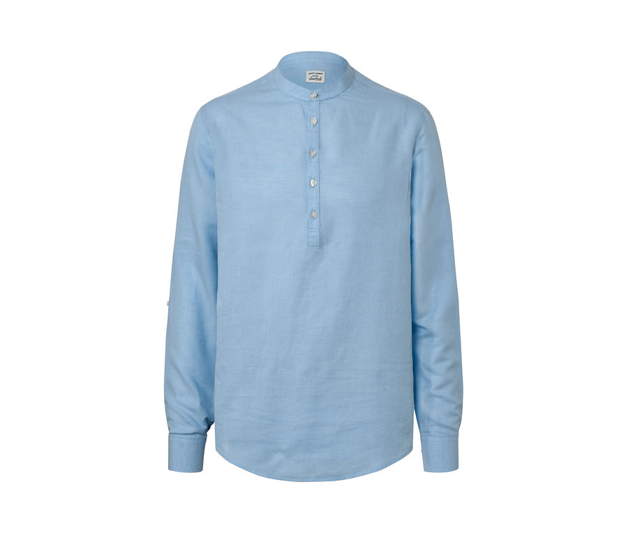 Világoskék, lenvászon férfi ing.