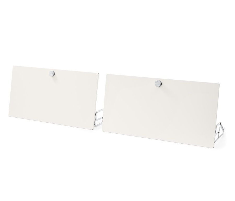 Két fehér, fém polchoz való 2 kiegészítő ajtó.