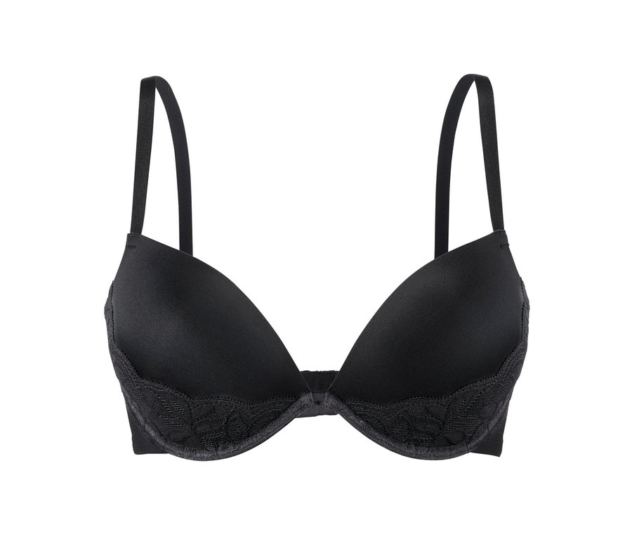 Fekete push-up melltartó csipkével.