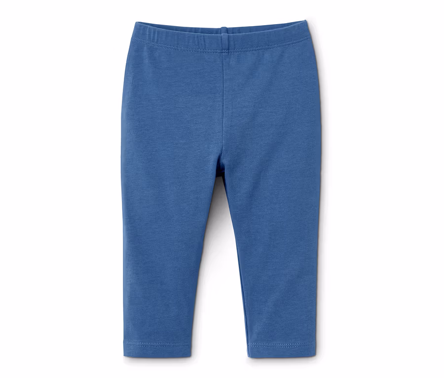 Egy kék bio pamut leggings.