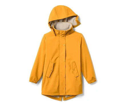 Sárga lány softshell parka kabát.