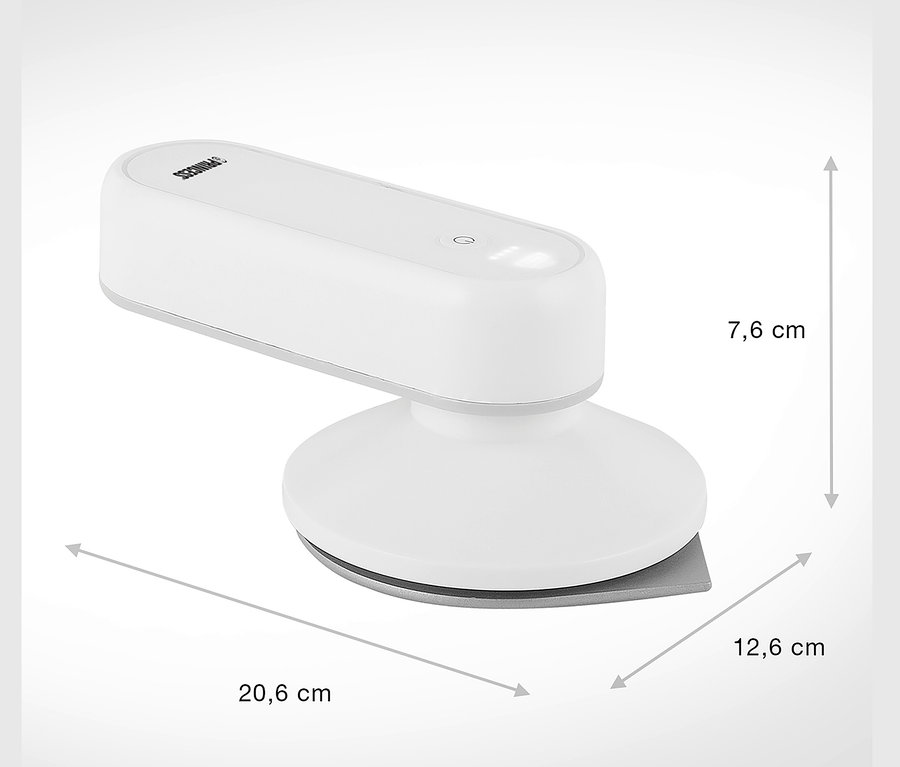 Az akkumulátoros vasaló méretei.