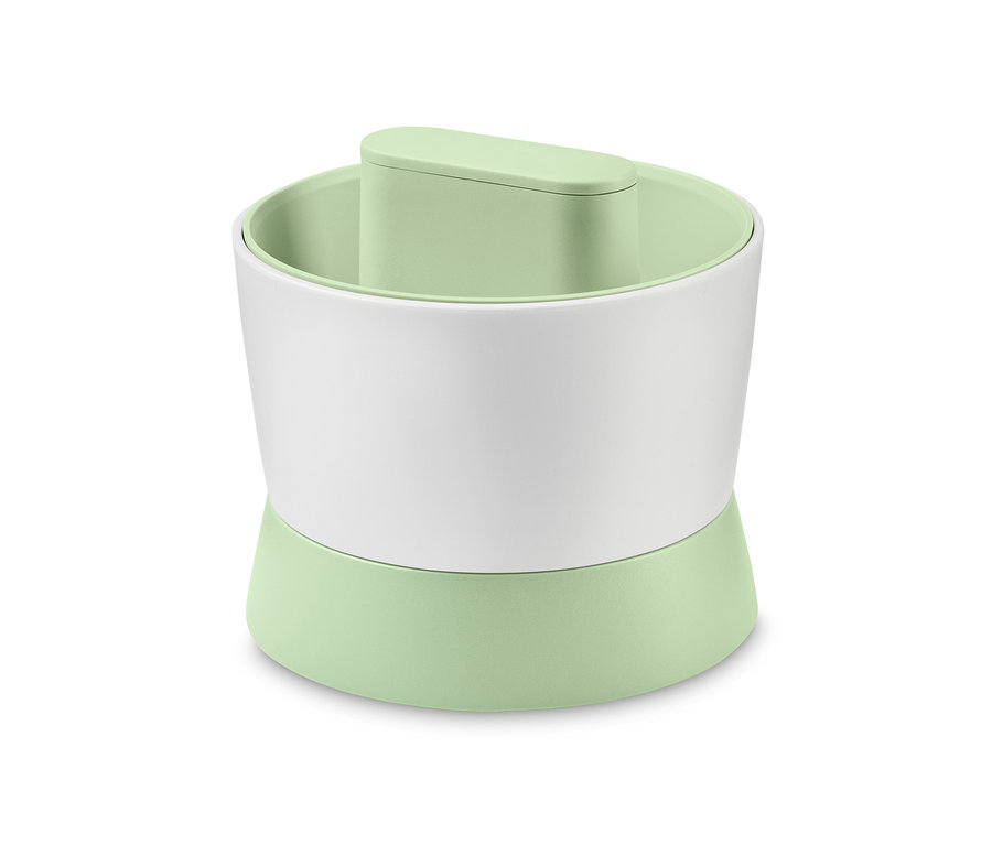 Zöldségrizs készítő világoszöld alappal és fehér középrésszel.