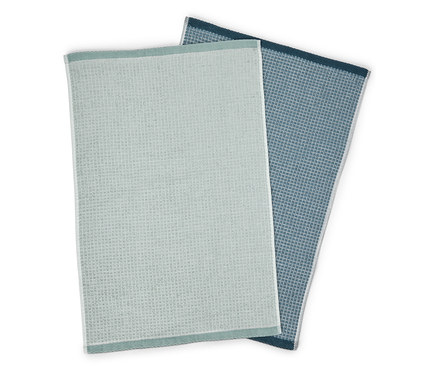 2 konyhai kéztörlő, zsálya/kék, 40 x 60 cm