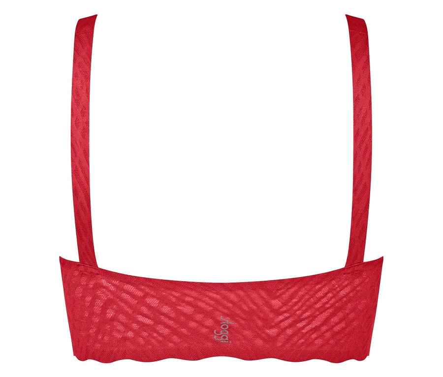 A vörös Sloggi ZERO Feel Bliss ünnepi top részlete.