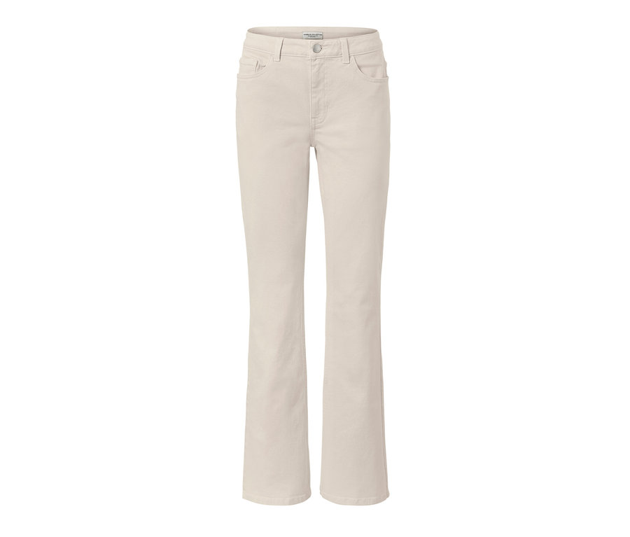 Krémszínű, »Lou« szabású bootcut farmer.