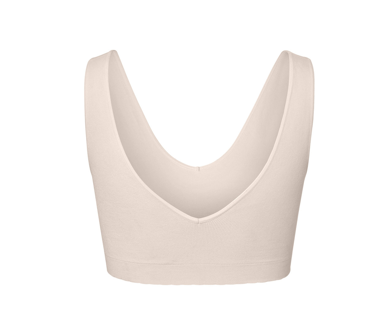 Egy krémszínű, seamless bustier részlete.