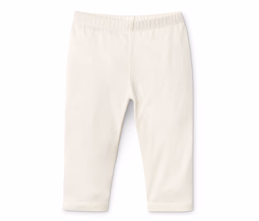 Egyetlen fehér bio pamut leggings fehér alapon.