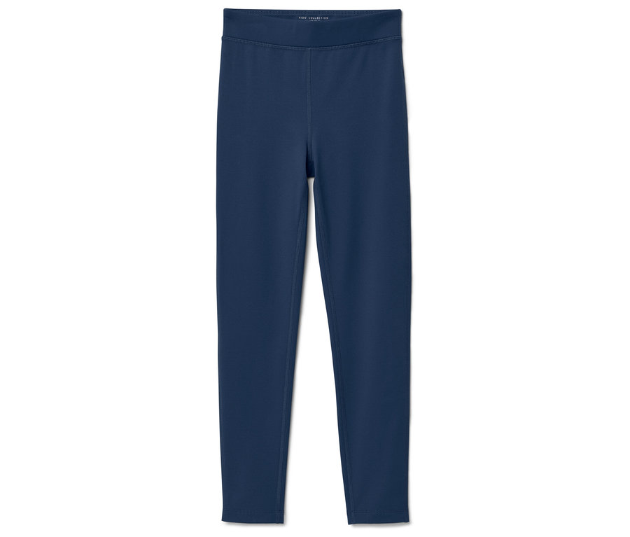 Sötétkék leggings fehér háttérrel.