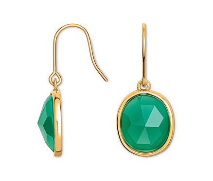 Fülbevaló zöld üvegkristállyal