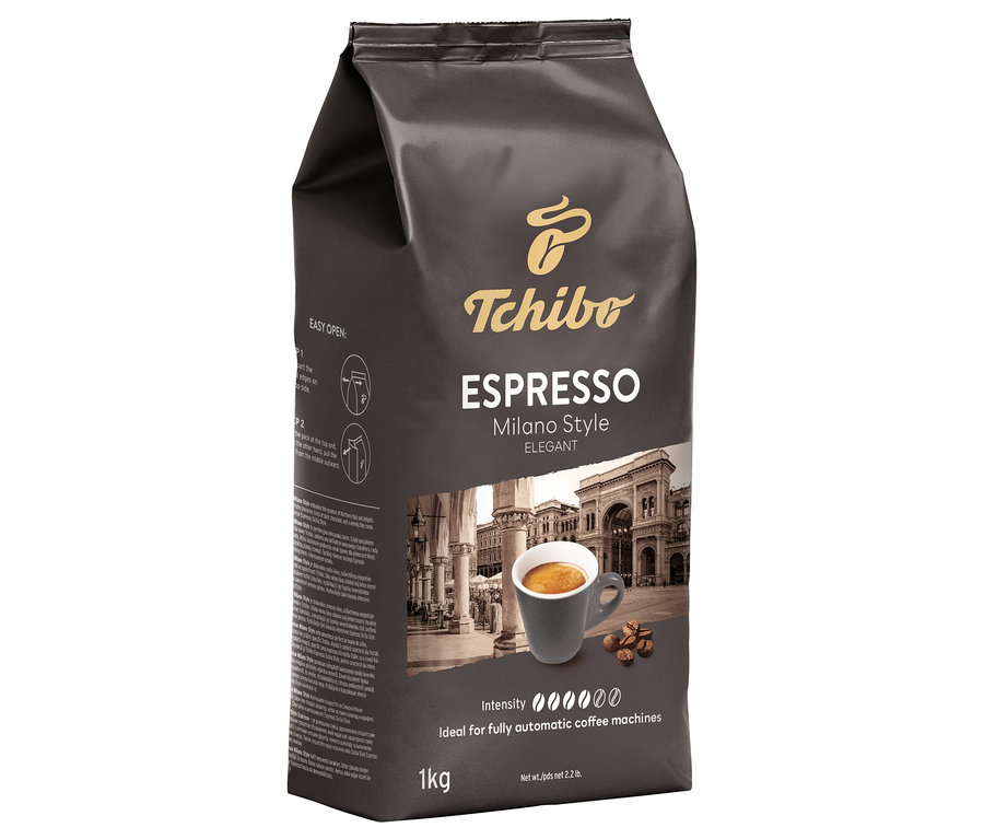 Egy csomag Tchibo Espresso Milano Style - 1kg szemes kávé.