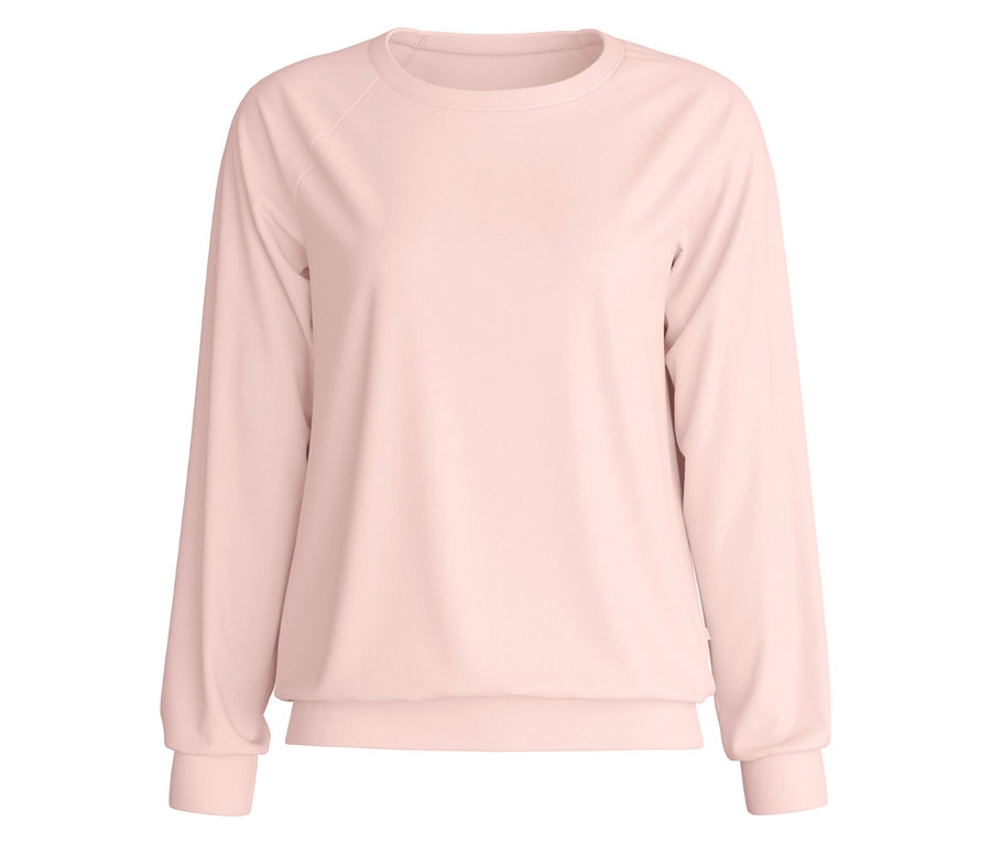 Elölről látható, világos rózsaszín Calida »Favorites Arts« hosszú ujjú póló.