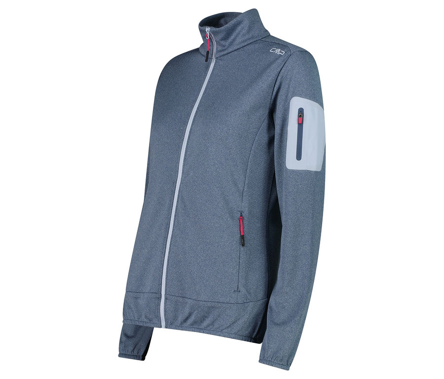 Szürke CMP polár pulóver cipzárral és cipzáras zsebbel az ujján.