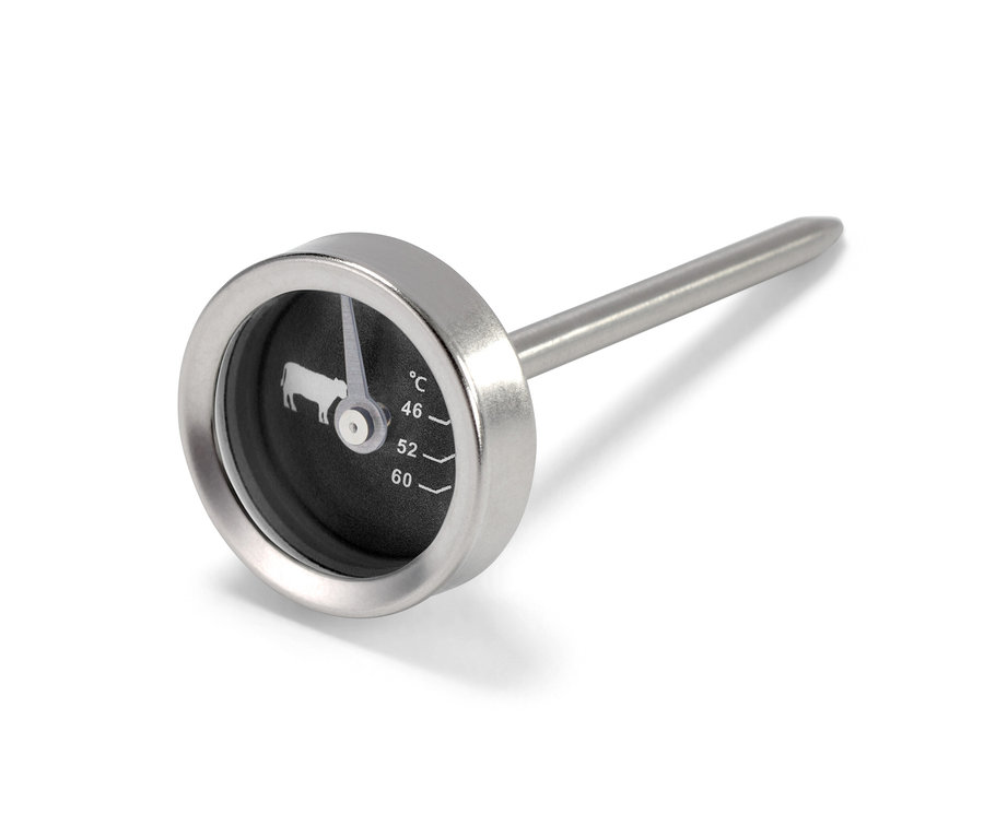 Közelkép egy 4-es grillhőmérőből.