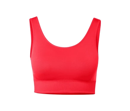 Piros, női bustier sportmelltartó.