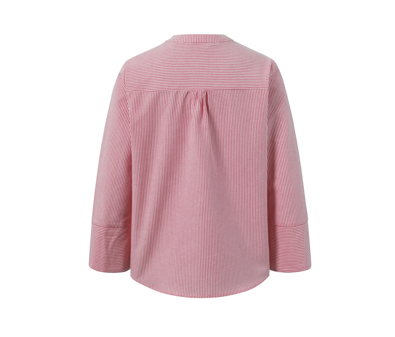 Női csíkos blúz, rózsaszín-fehér.