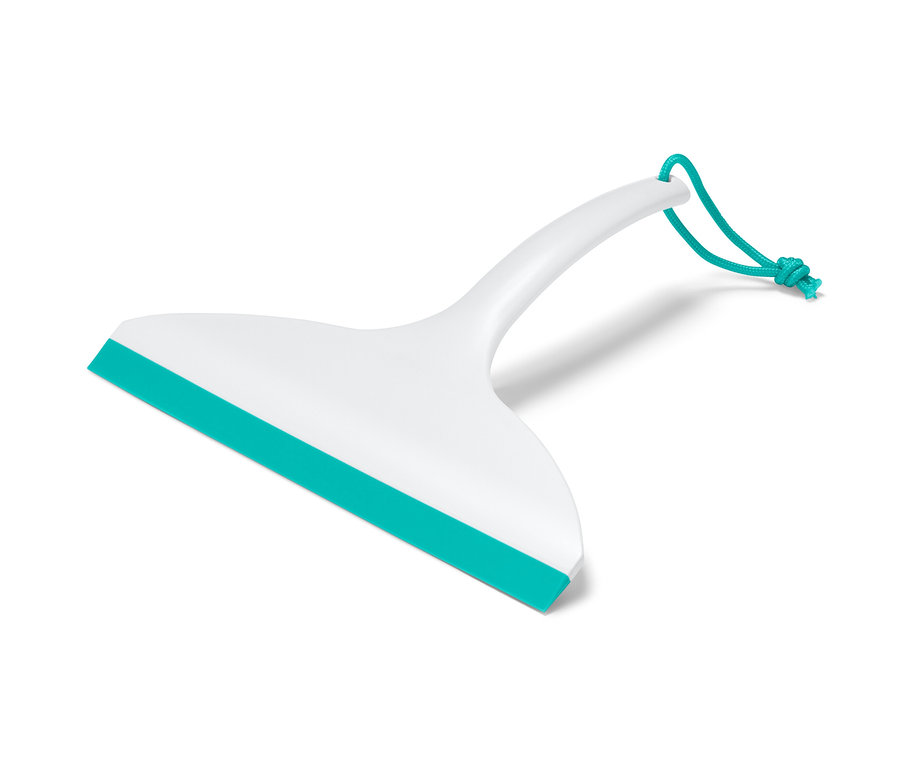 Fehér vízlehúzó türkiz gumival és zsinórral.