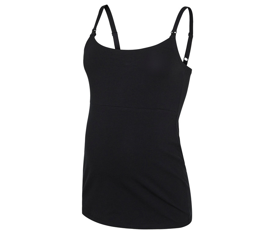 Fekete MAMALICIOUS MLKERRIE STRAP JRS TOP 2F 2-P NOOS terhes felső, állítható pántokkal.