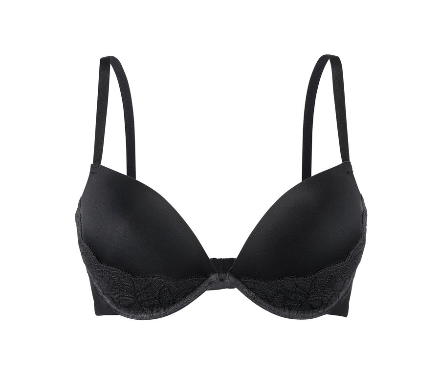 Fekete push-up melltartó csipkével.