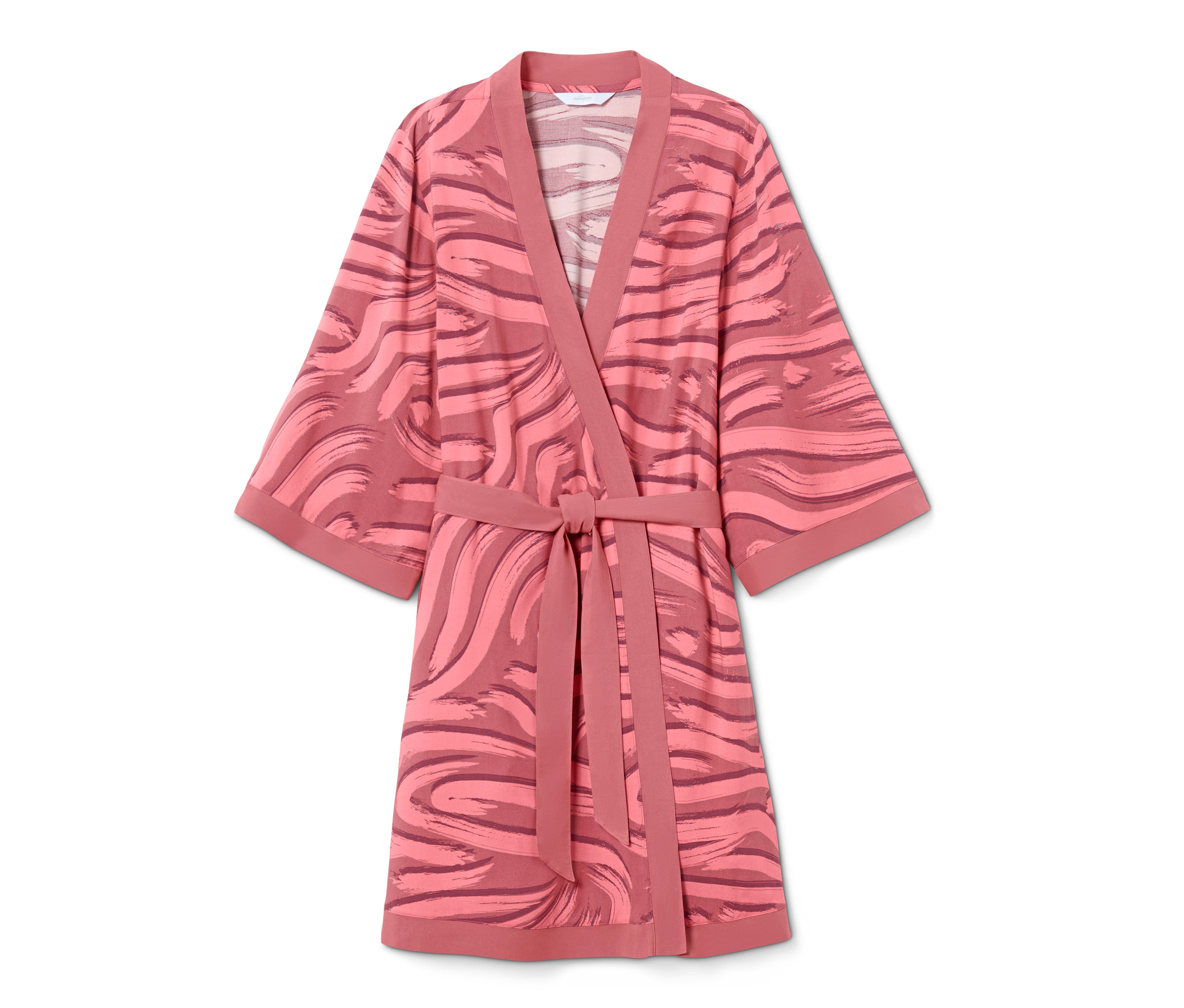 Mályva/rózsaszín, mintás női köntös.