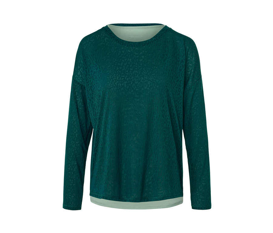 Zöld, hosszú ujjú 2 az 1-ben sportfelső.