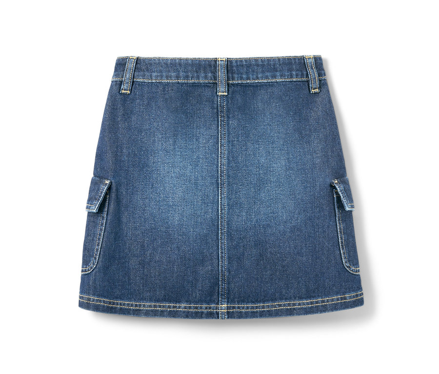 Kék farmer szoknya lányoknak, zsebekkel.