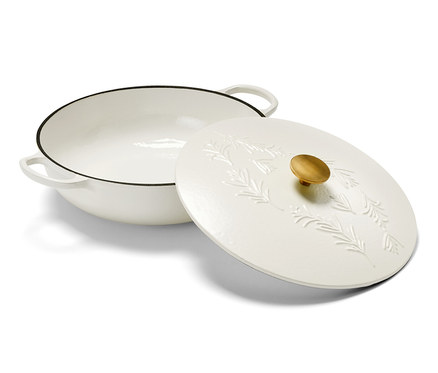 Öntöttvas tálalóserpenyő, fehér