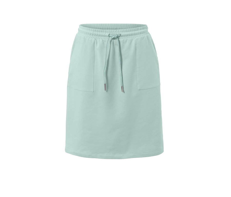 Mentazöld, húzózsinóros női lezser szoknya.