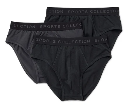 Három férfi alsónadrág, egy szürke és két fekete színű egymáson. A derékrészen a SPORTS COLLECTION felirat látható.