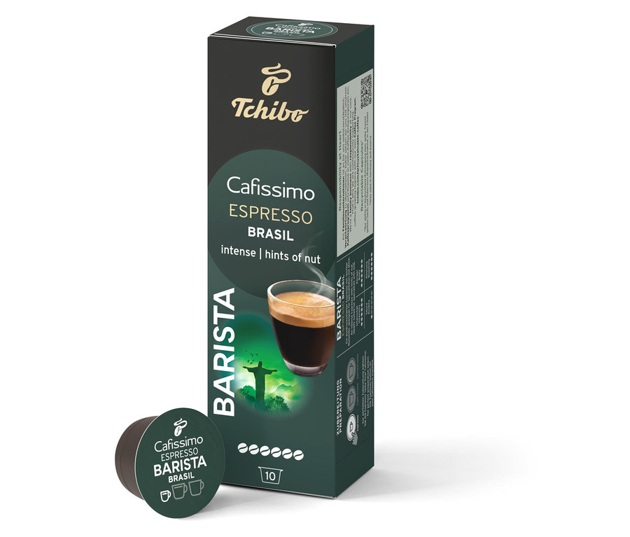 Egy csomag és egy kapszula Cafissimo Barista Espresso Brasil.