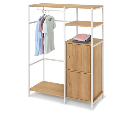 »GRADE« ruhásszekrény ajtókkal és vállfatartó rúddal gyerekeknek