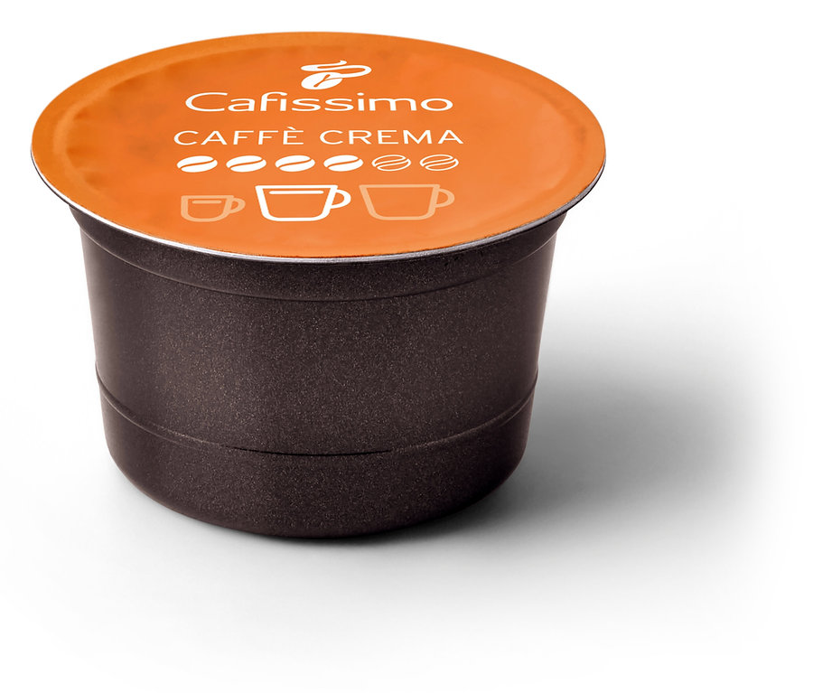 Egyetlen Caffè Crema Rich aroma kapszula közelképe.