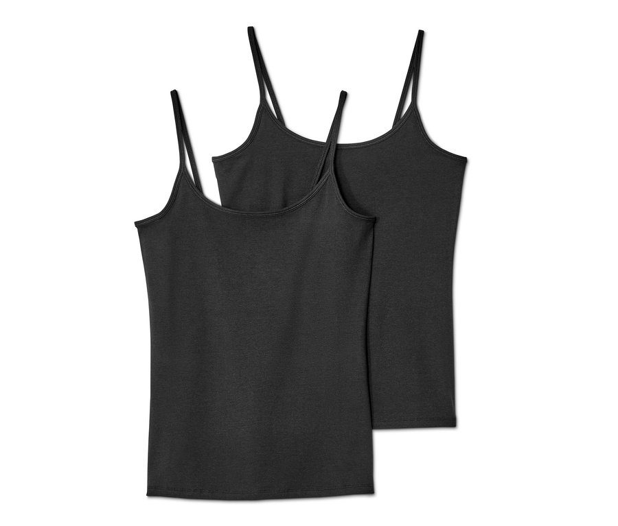 Két fekete 2 női trikó, fekete színben, egymáson.