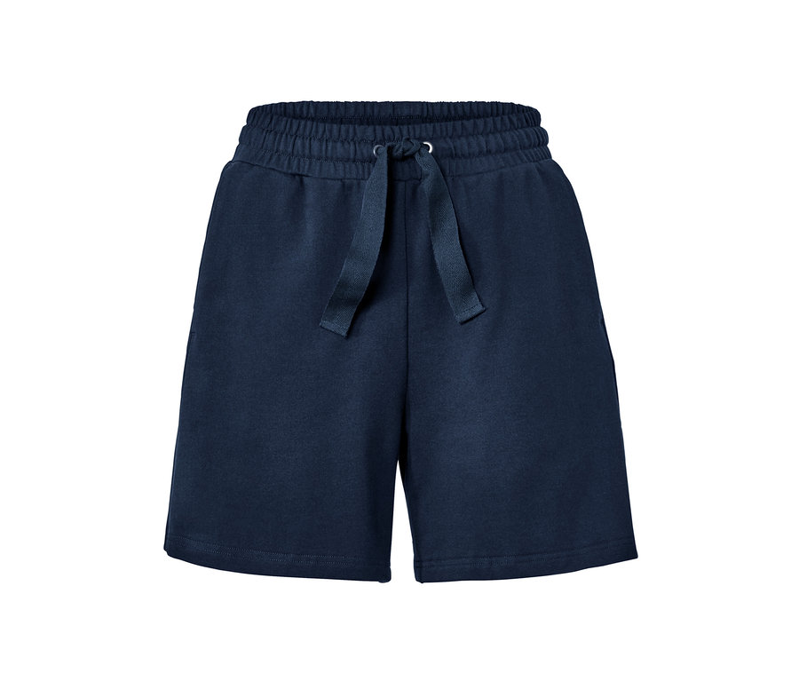 Sötétkék női sport rövidnadrág.