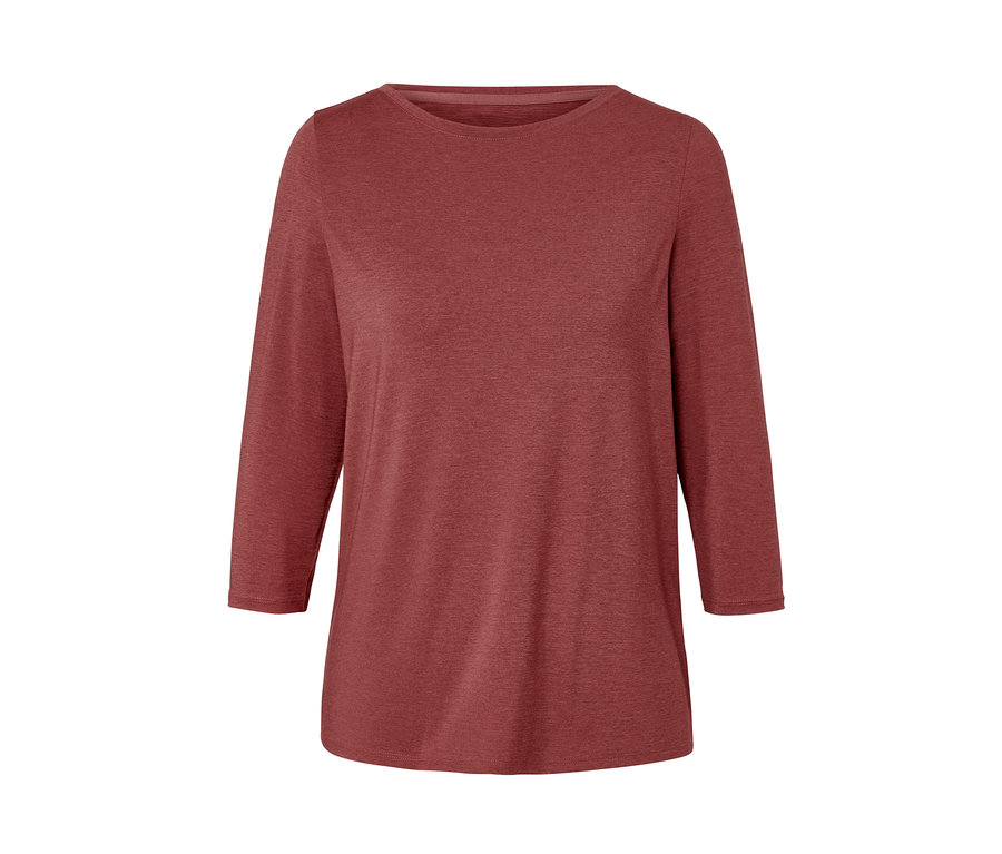 Terrakotta színű, 3/4-es ujjú funkcionális felső.