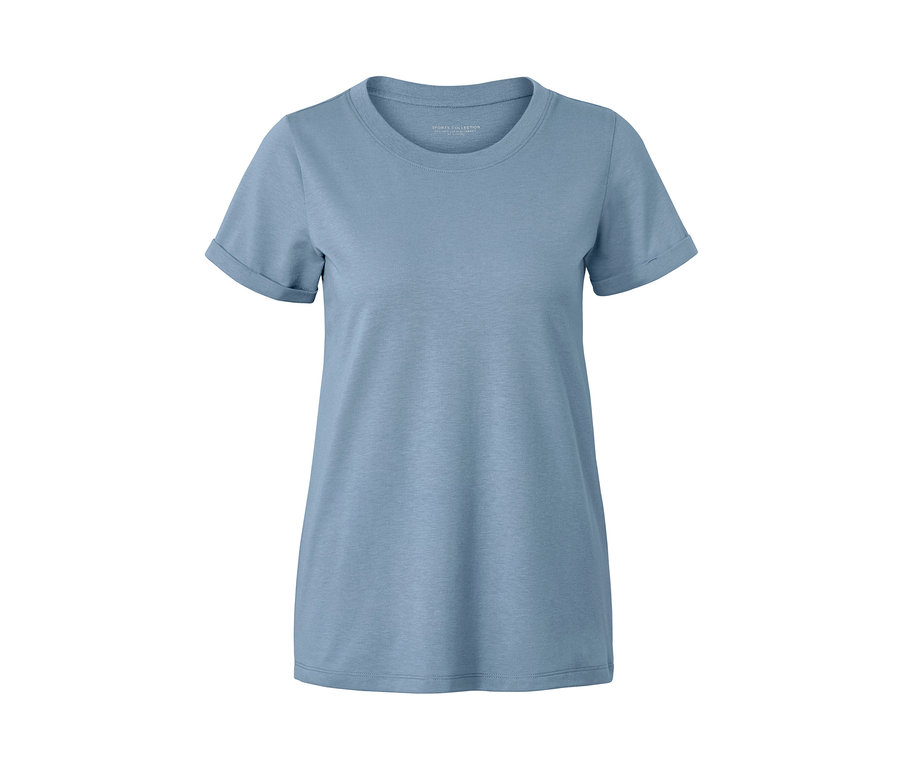 Világoskék női funkcionális felső.