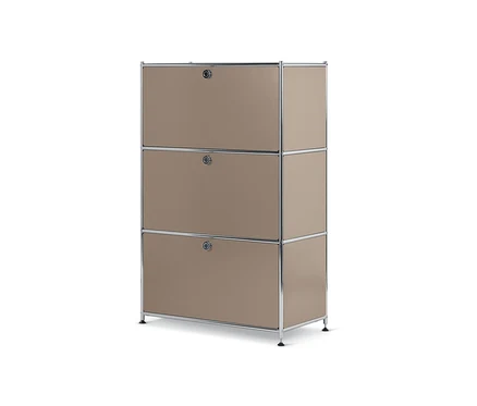 Fémpolc 3 ajtóval, taupe.