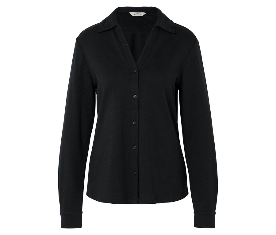 Fekete, hosszú ujjú, gombos ing.