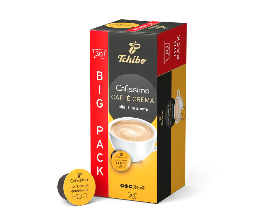 Egy csomag Cafissimo Caffè Crema mild, 30 kapszulával.