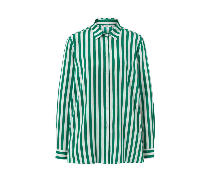 Zöld csíkos blúz.