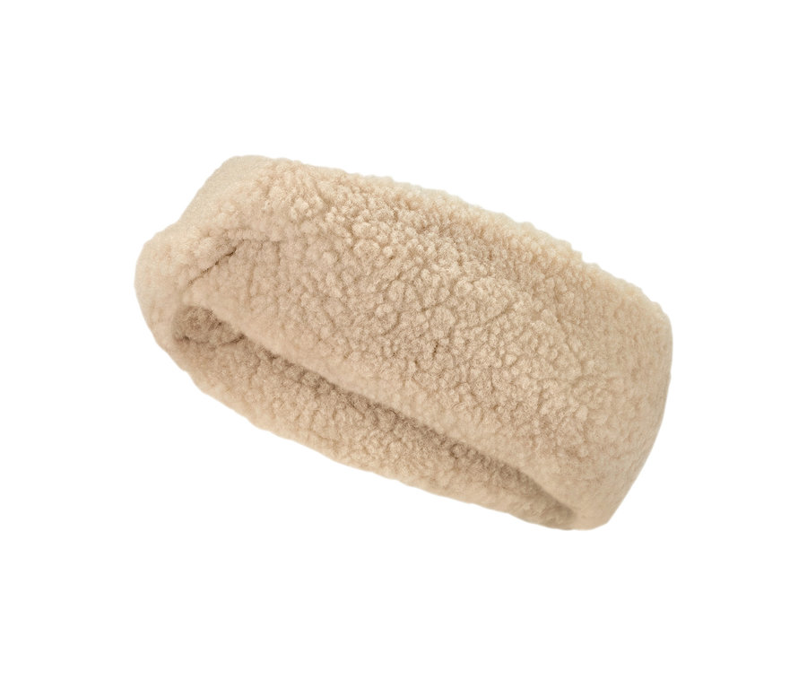 Krémszínű női plüss fejpánt.
