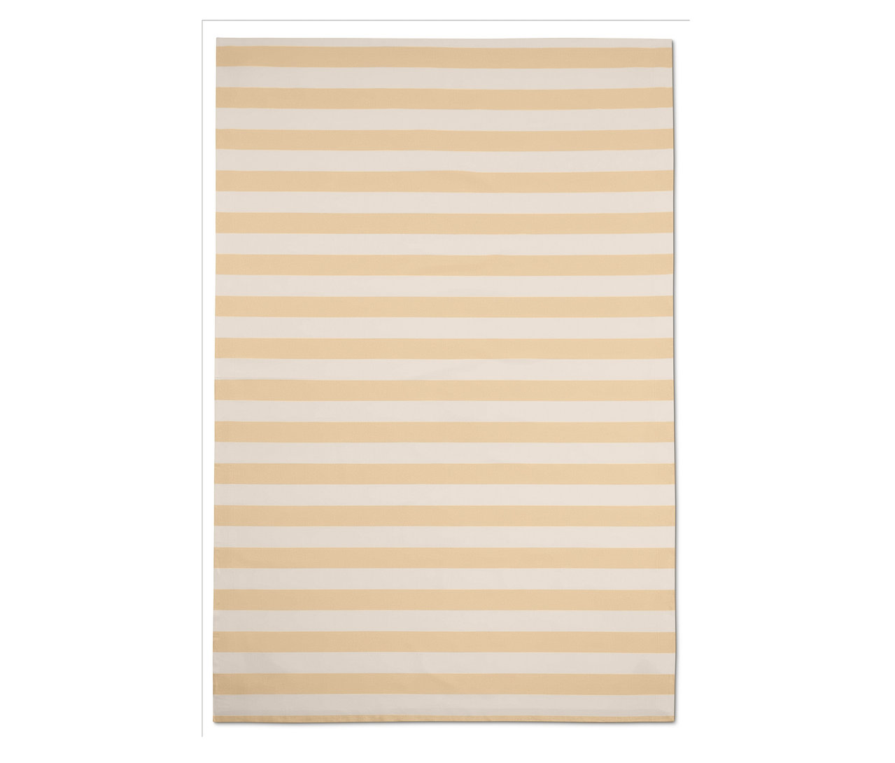 Bézs-fehér csíkos asztalterítő.