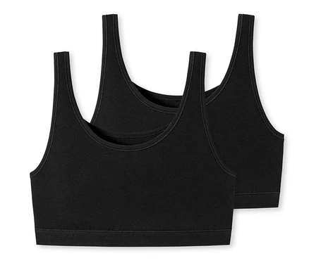 Két fekete SCHIESSER bustier melltartó biopamuttal.