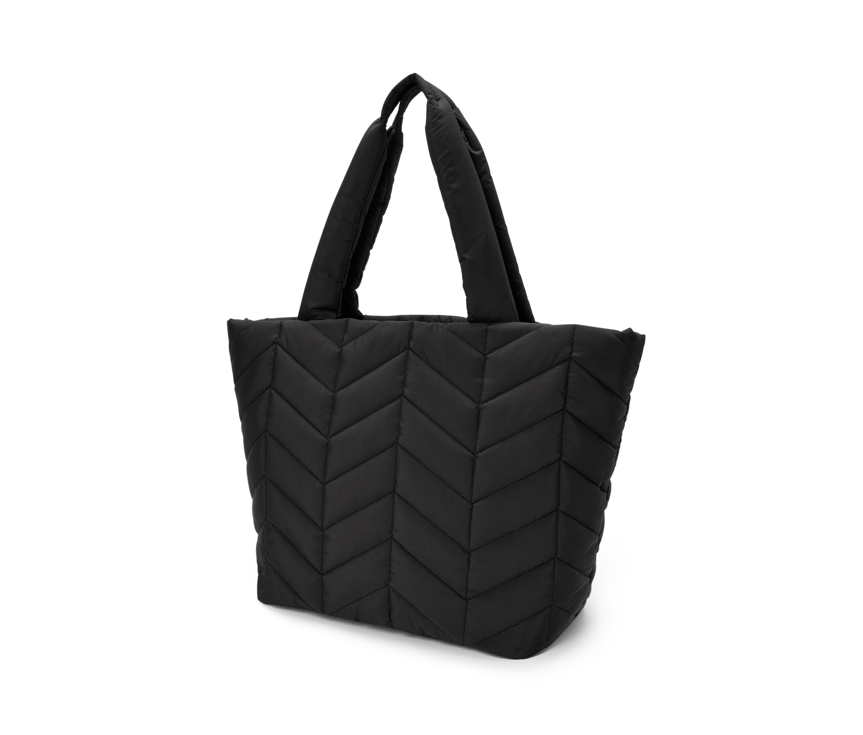 Női steppelt shopper táska, fekete