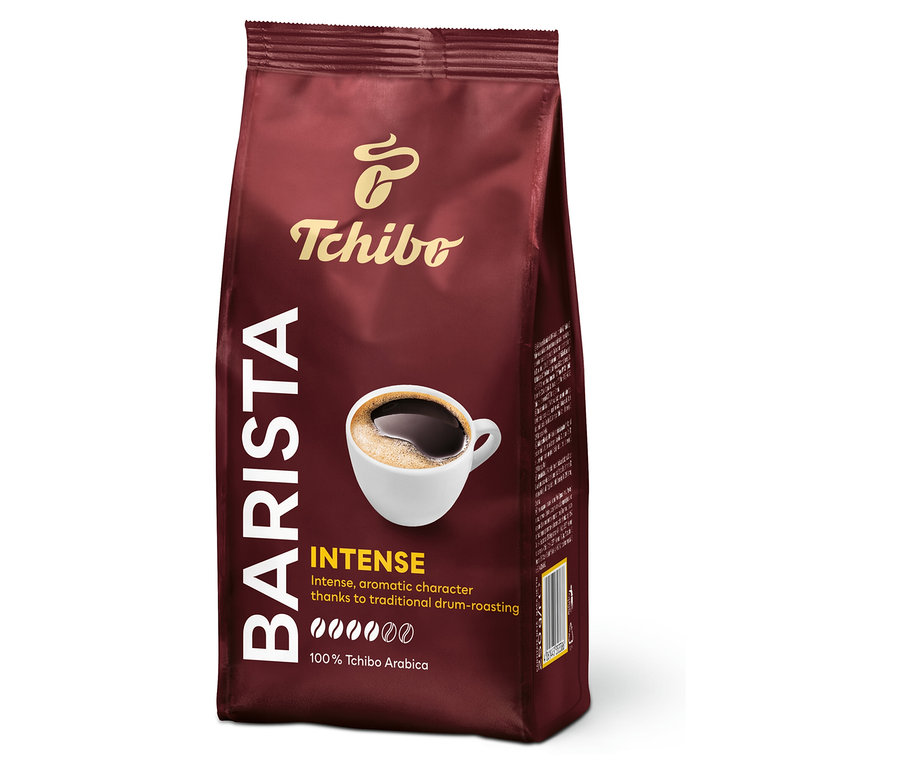 Egy csomag Tchibo Barista Intense 250g őrölt kávé.