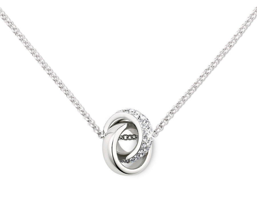 Ezüst színű női nyaklánc Swarovski kristályokkal.