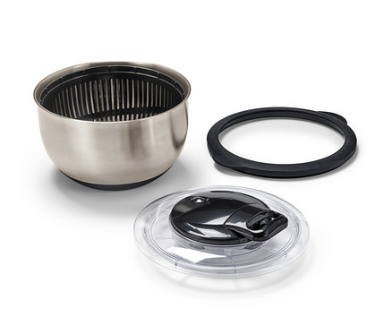 Nemesacél salátacentrifuga fedéllel